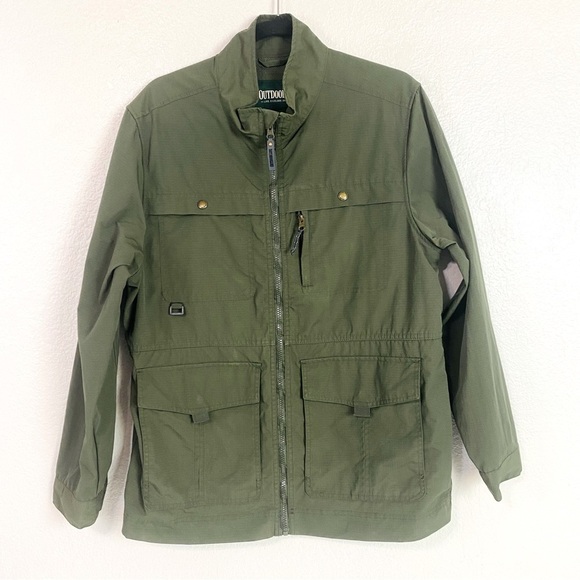 Outdoor Life Olive Green Water Resistant Traveler Jacket Size M - Picture 1 of 7